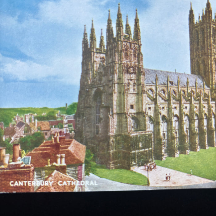 Vintage Postcard Lot UK Cathedral Westminster Abbey Canterbury Double Decker Bus