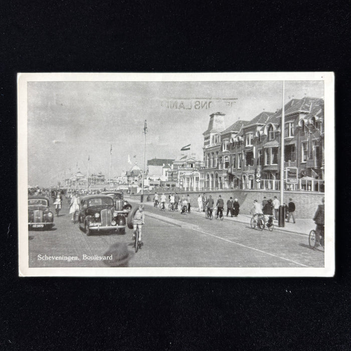 Vintage Postcard 1955 Scheveningen Blvd Bikes Cars Netherlands The Hague