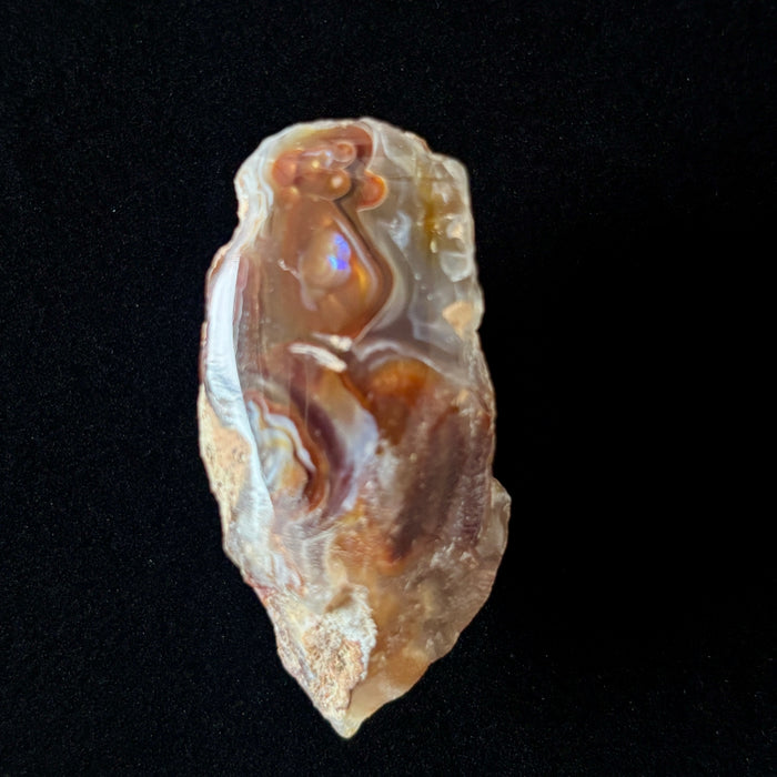 Fire Agate Raw Iridescent Chalcedony Rough Gemstone