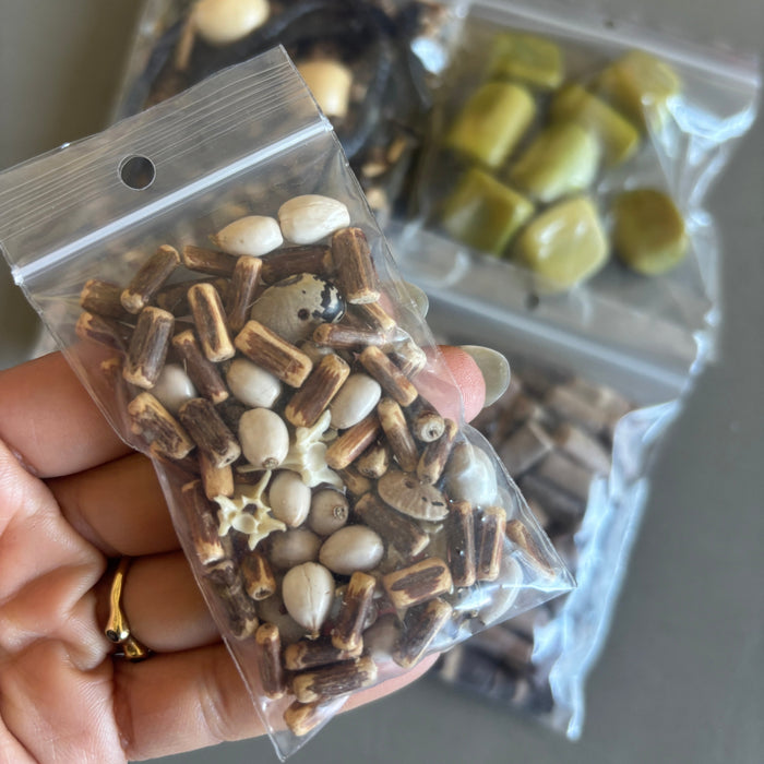 Wood Bead Bundle: Coconut Bamboo Tropical Jewelry Making