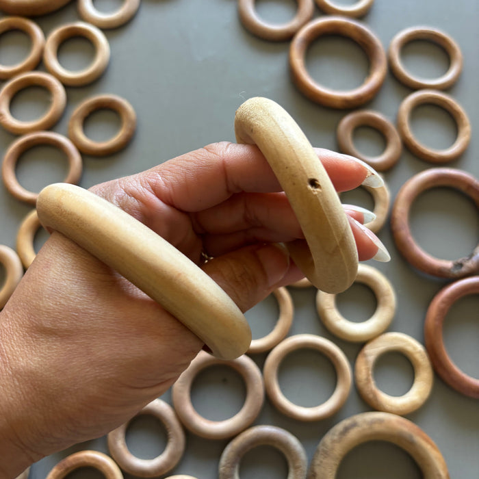 Display Stand Bundle: 51 Wood Rings for Balls, Eggs, Stones