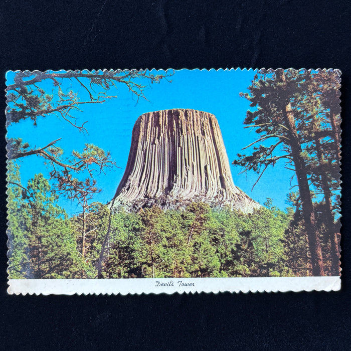 Vintage Postcard 1974 Devils Tower Wyoming Cody Travel Gold Mine Frontier Town