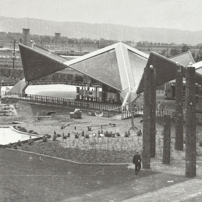 Vintage Postcard 1959 RPPC Tomorrow Land Oregon Centennial Expo Space Age Future