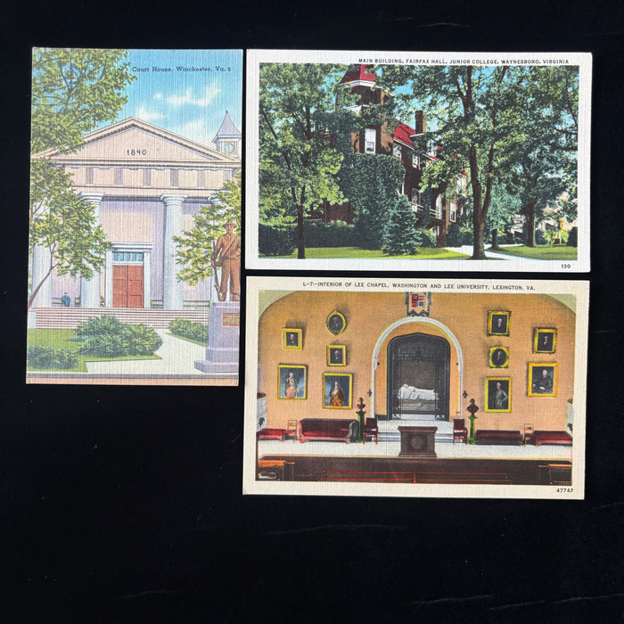 Vintage Postcard Lot Virginia History Winchester Court House Lee Chapel Fairfax