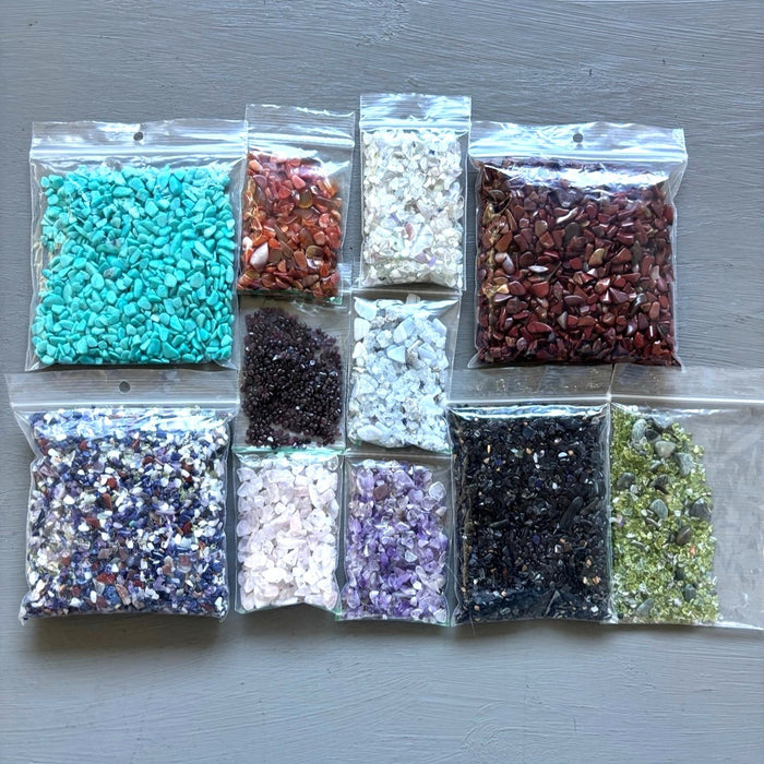 Gemstone Pebbles Natural Crystal Mix Lot 1.8 lbs