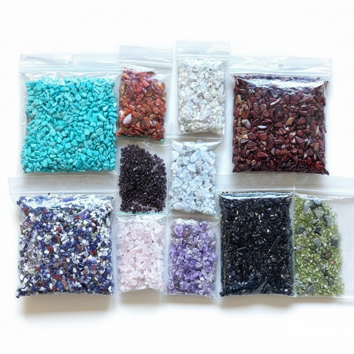 Gemstone Pebbles Natural Crystal Mix Lot 1.8 lbs