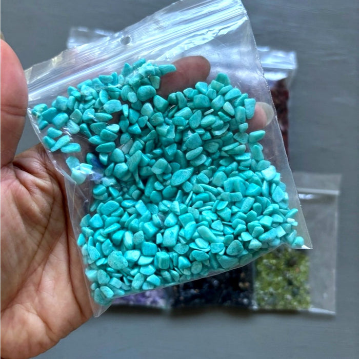Gemstone Pebbles Natural Crystal Mix Lot 1.8 lbs