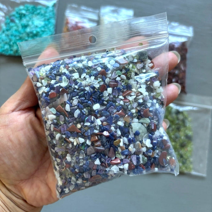 Gemstone Pebbles Natural Crystal Mix Lot 1.8 lbs