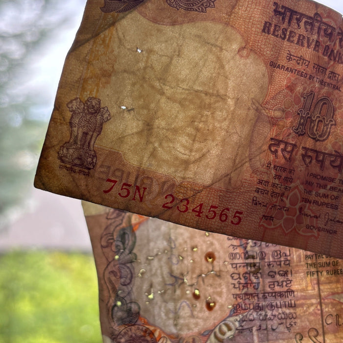 Vintage Banknote Lot India 10, 50 Pre Rupees Rhinoceros Elephant Tiger Gandhi