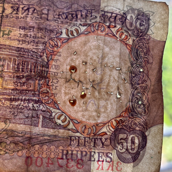 Vintage Banknote Lot India 10, 50 Pre Rupees Rhinoceros Elephant Tiger Gandhi