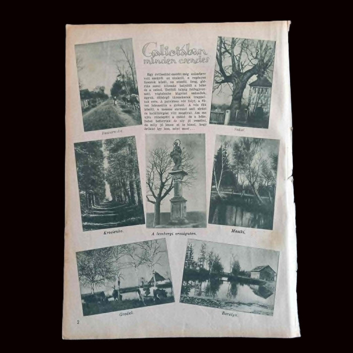 Vintage Ephemera 1930 Jenő Rákosi Portrait & Galicia Photo History Page Hungary