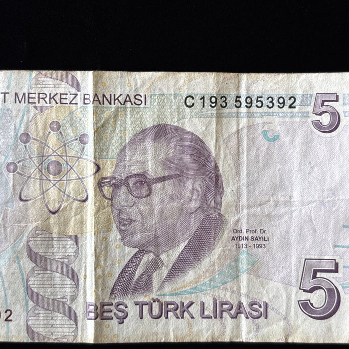 Vintage Banknote Lot 2009 Turkey Science Math Architecture Watermark UV Verified