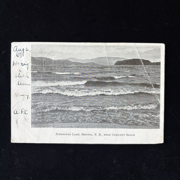 Antique Postcard 1905 Slick Time Newfound Lake Bristol NH Crescent Beach