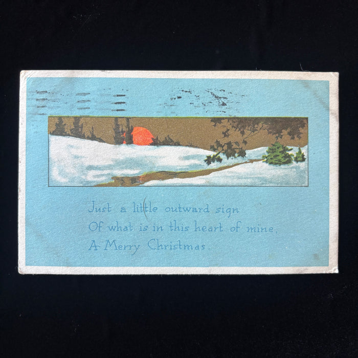 Antique Postcard 1917 Christmas Winter Sunset Louisville KY Hobson Ballsville VA