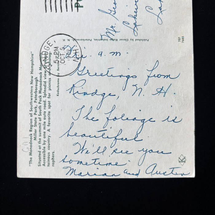 Vintage Postcard 1962  Lakeville Sanatorium MA Miller State Park New Hampshire