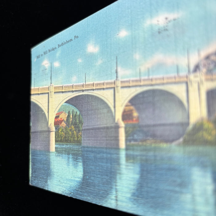 Vintage Postcard 1952 "Swell Time" Bethlehem PA Hill to Hill Bridge Lehigh River