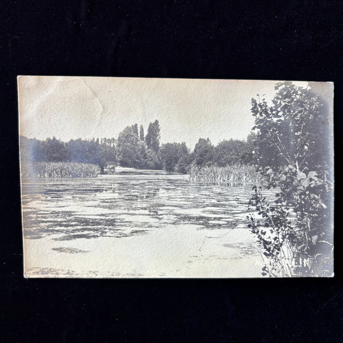 Antique Postcard 1905 RPPC France Pond Hexagon TPO Cancel Paris Fremicourt