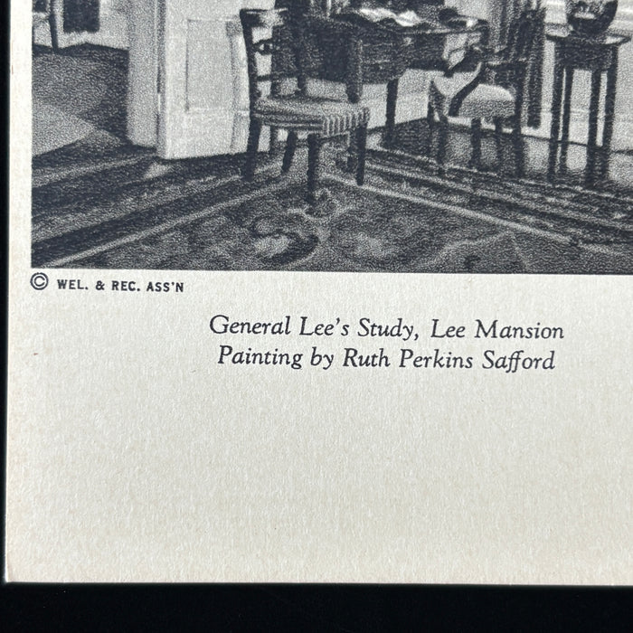 Vintage Postcard General Lee Study Mansion Painting Ruth Perkins Safford Art