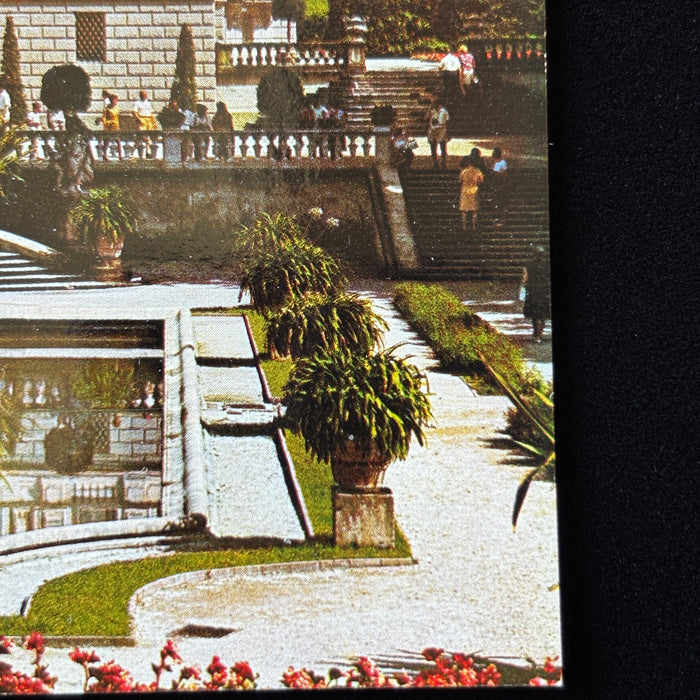 Vintage Postcard King Ludwig Gold Garden Fountain Lion Germany Castle Linderhof