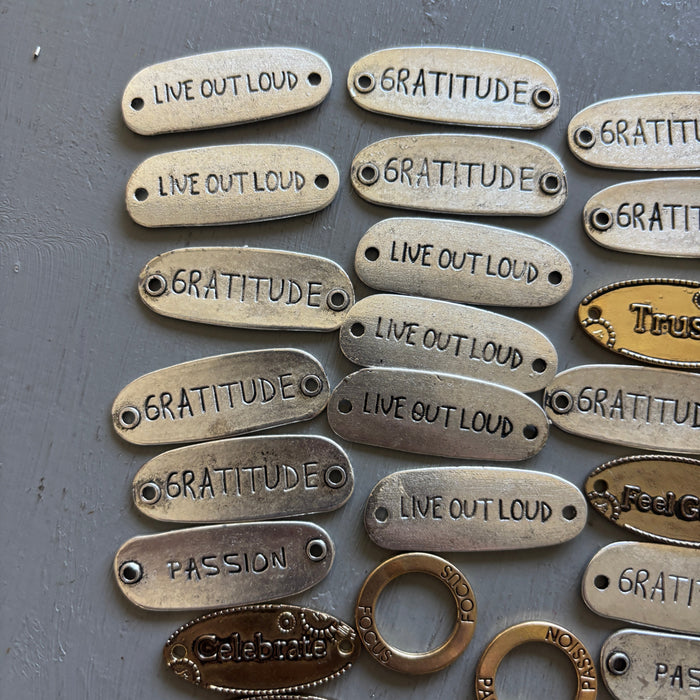 Metal Charm Bundle: Inspirational Gratitude Jewelry Making