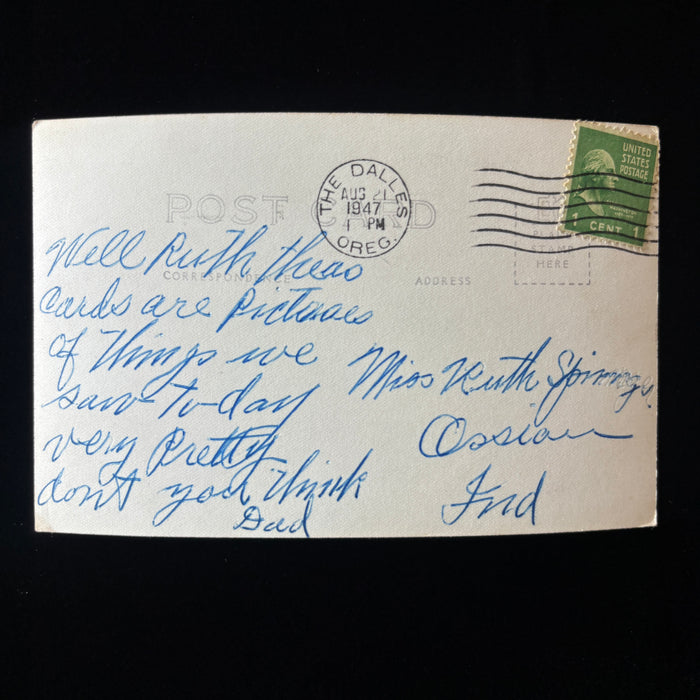 Vintage Postcard RPPC Aerial View Bonneville Dam Oregon Columbia River Highway
