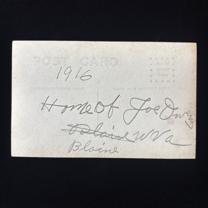 Antique Postcard 1916 RPPC Home Of Joe Owen Blaine West Virginia Family Dog