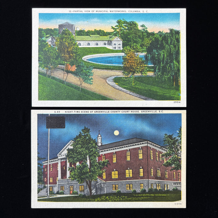 Vintage Postcard Lot South Carolina Columbia Municipal Water Greenville Court