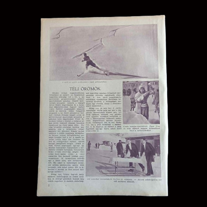Vintage Ephemera 1930 Masquerade & Winter History A Pesti Hírlap Vasárnapja Paper