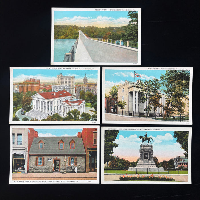 Vintage Postcard Richmond Virginia Bridge Capital White House Stonewall Jackson