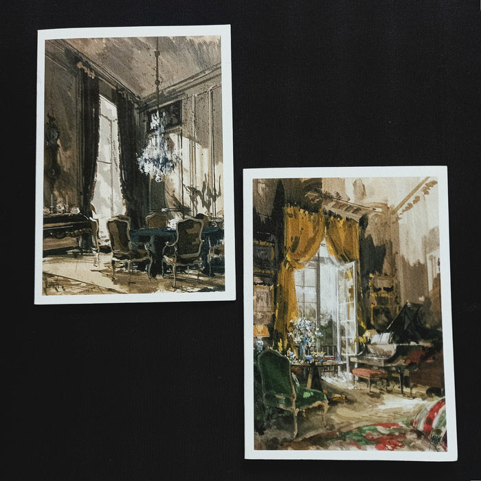 Greeting Card Set: 2 Jeremiah Goodman Interior Art Prints Beistegui Guidi 2010