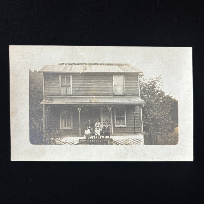 Antique Postcard 1916 RPPC Home Of Joe Owen Blaine West Virginia Family Dog