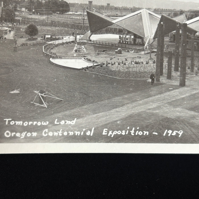 Vintage Postcard 1959 RPPC Tomorrow Land Oregon Centennial Expo Space Age Future
