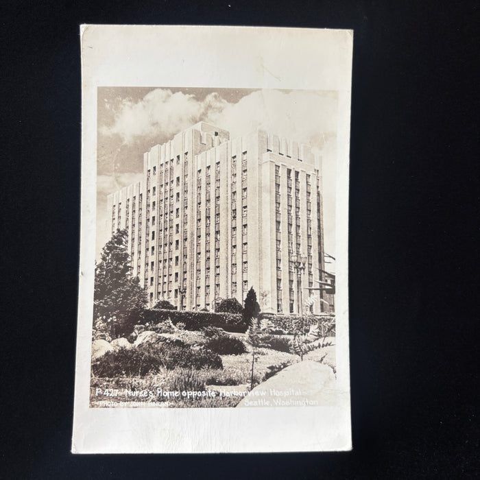 Vintage Postcard 1943 RPPC Seattle Washington Nurses Dorm Harborview Hospital