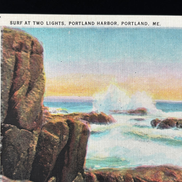 Vintage Postcard Lot Dramatic Coast Cliff Ocean Portland Maine Surf White Head