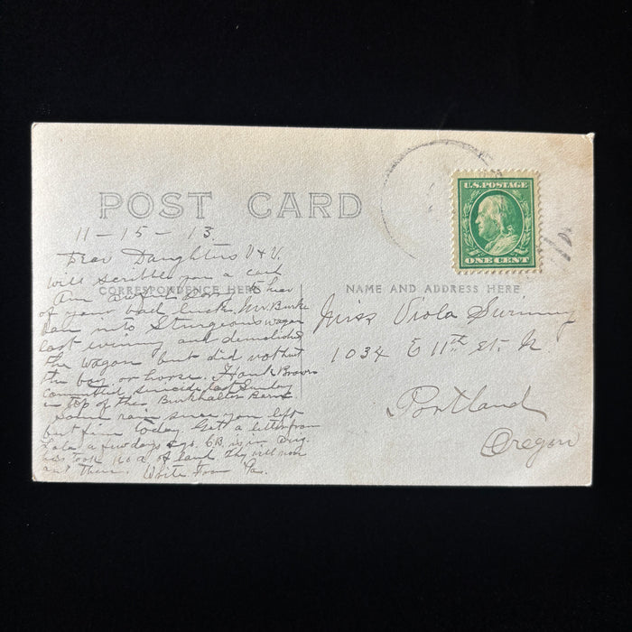 Antique Postcard 1913 RPPC Suicide Bad Luck Family Rural Town History Oregon