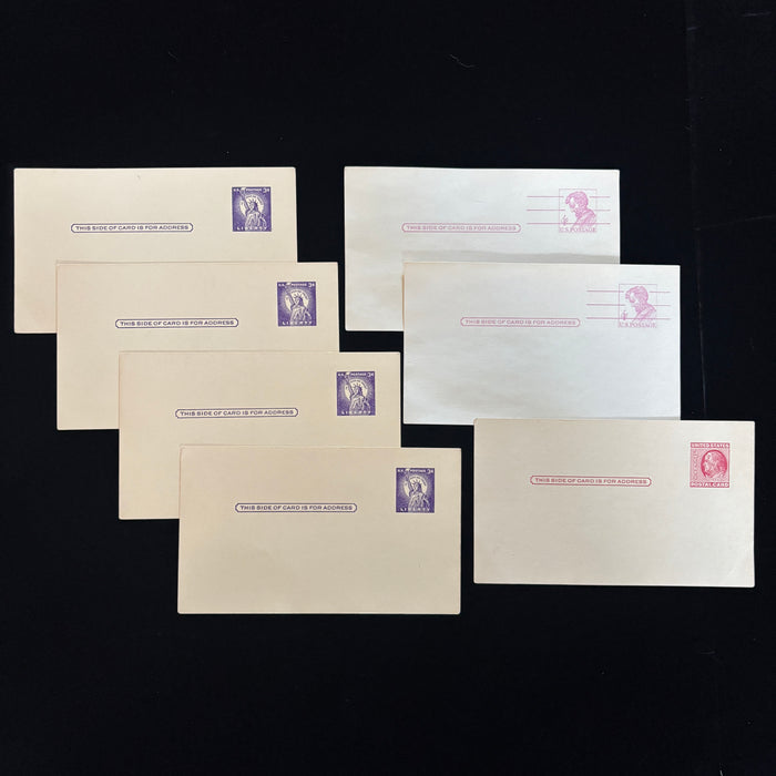 Vintage Postcard Lot of 7 USPS Postal Cards Statue Liberty Lincoln Stationery