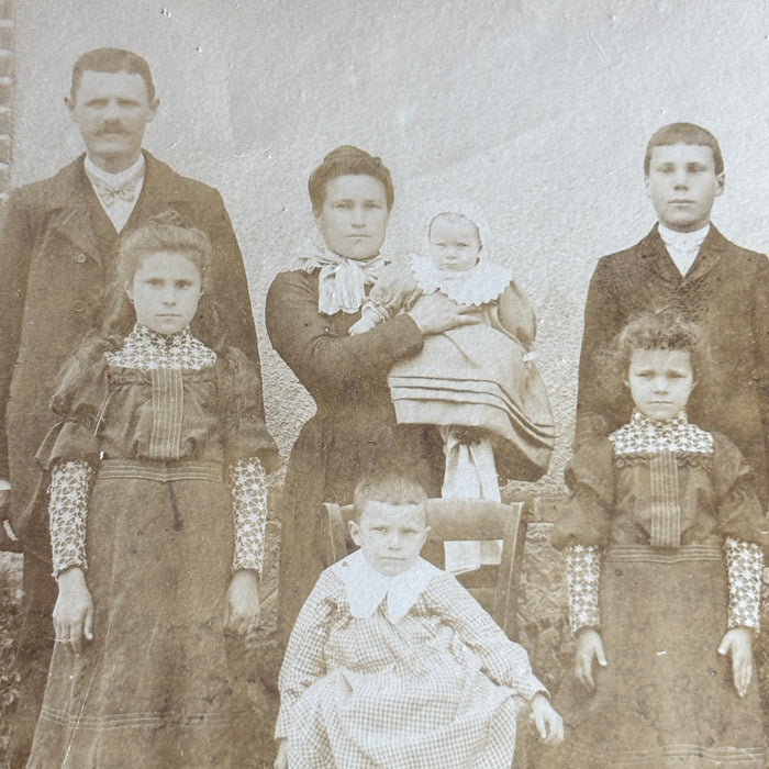 Antique Postcard 1900s RPPC French Family Portrait Coudroy Lorris Loiret France