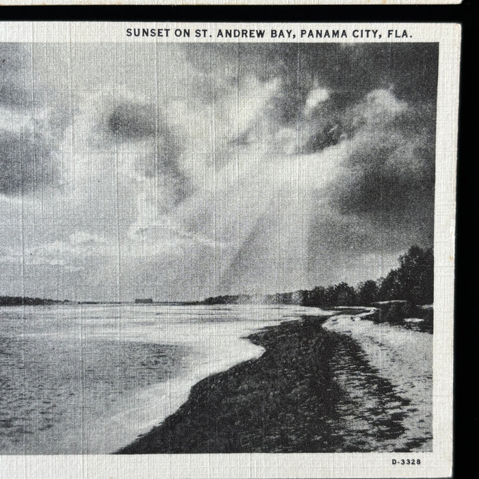 Vintage Postcard Lot SS Panama City Ship Gulf Beach Sunset B&W Florida Art Cards