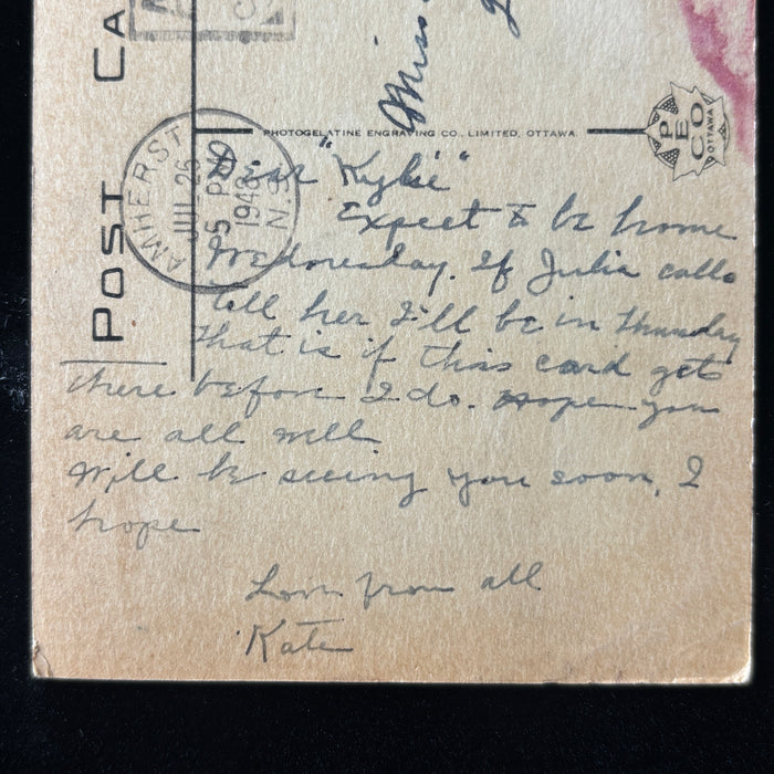 Vintage Postcard 1948 Daily Community Life Sussex New Brunswick Post Office