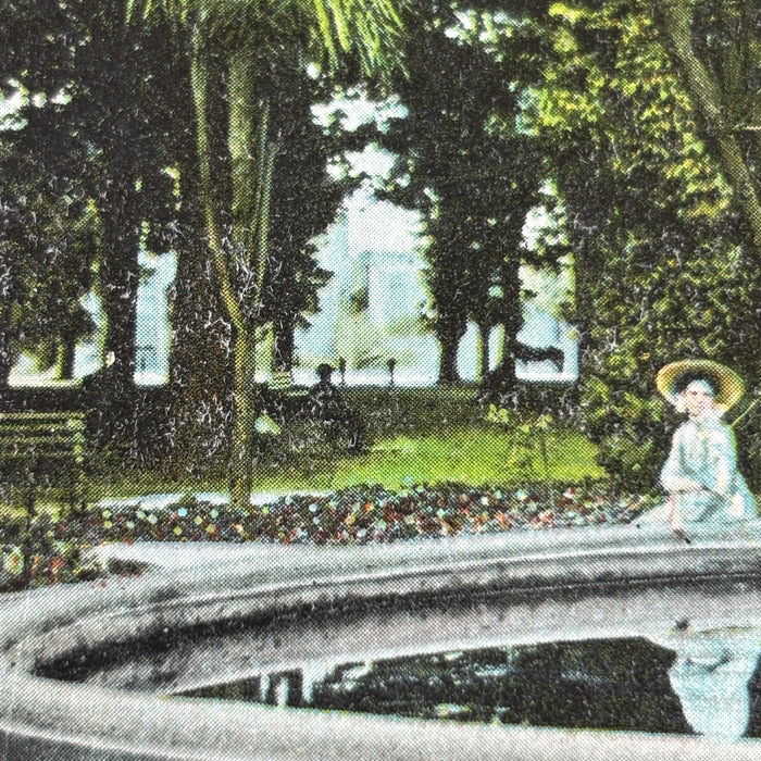 Antique Postcard 1905 Outdoor Parlor Fountain San Jose James Park California