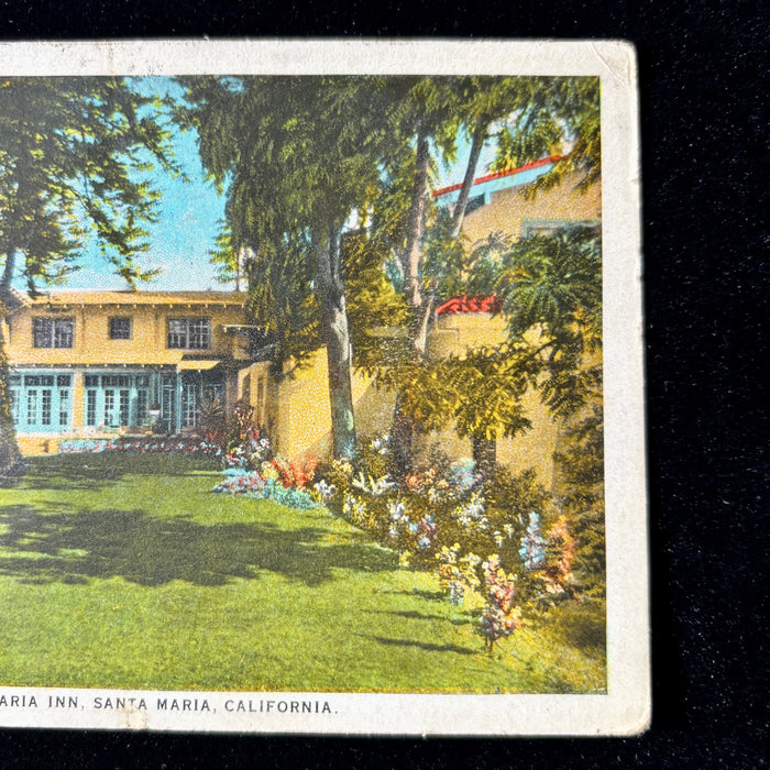 Vintage Postcard 1930 Travel Message Santa Maria Inn California Patio