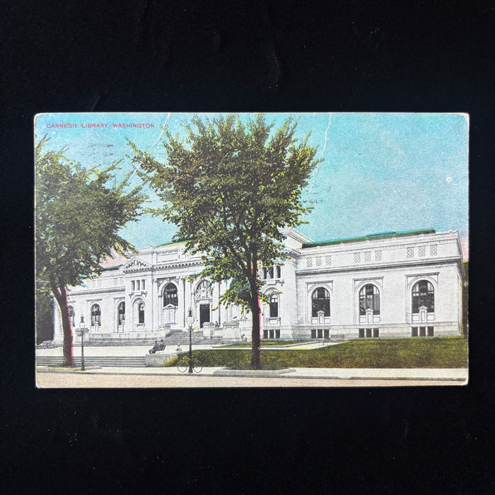 Antique Postcard 1909 GWU Fraternity Dances Swell Bride Carnegie Library DC