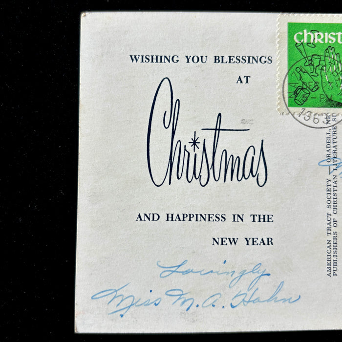 Vintage Postcard 1962 Pray For Peace Christmas Village Church East Corinth VT