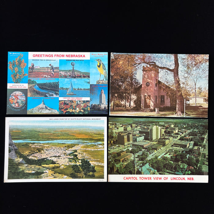Vintage Postcard Lot Nebraska Greetings Lincoln Bellevue Church Scotts Bluff