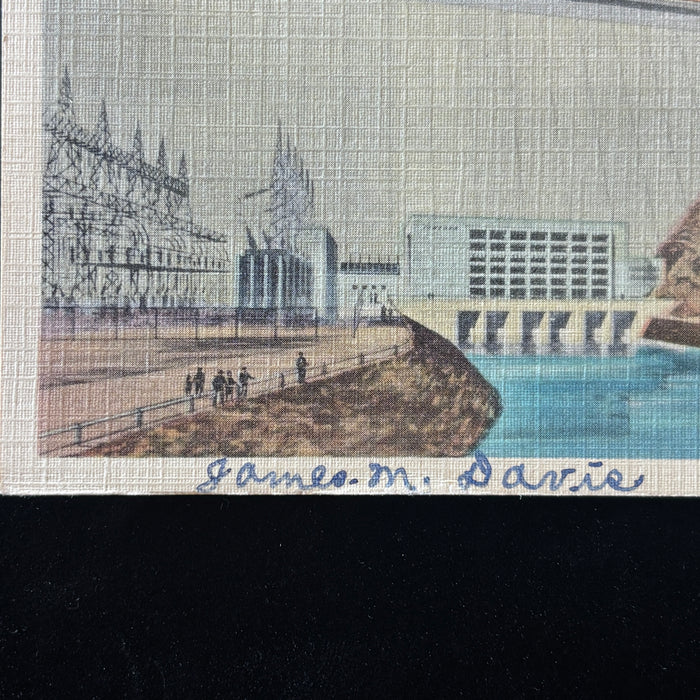 Vintage Postcard 1952 Fontana Dam Architect Sketch Power House North Carolina