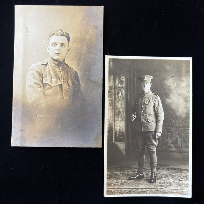 Antique Postcard Lot WWI US Army Doughboy RPPC British Riverside New Jersey