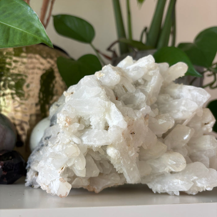 Clear Quartz Cluster Double-Sided Crystal Pyrite Sphalerite 5.4lb