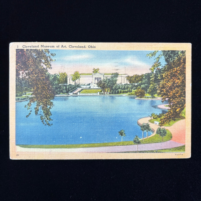 Vintage Postcard 1944 Funny Bridge Train Social History Cleveland Ohio Museum