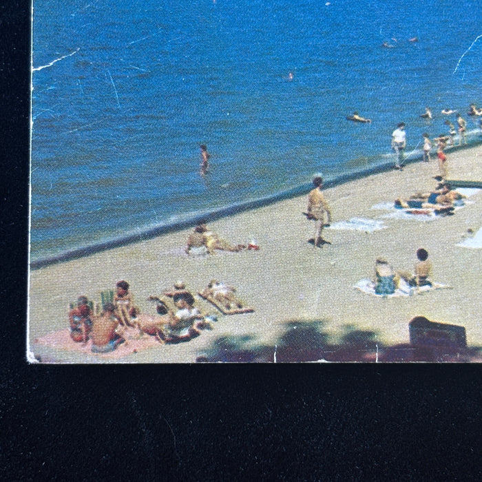 Vintage Postcard 1961 Lake Tahoe El Dorado County Beach Pray For Peace Cancel CA