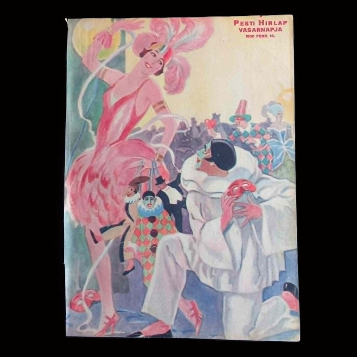 Vintage Ephemera 1930 Masquerade & Winter History A Pesti Hírlap Vasárnapja Paper